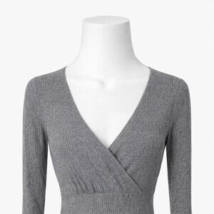 Fashion Nova Gray Ribbed Cardigan